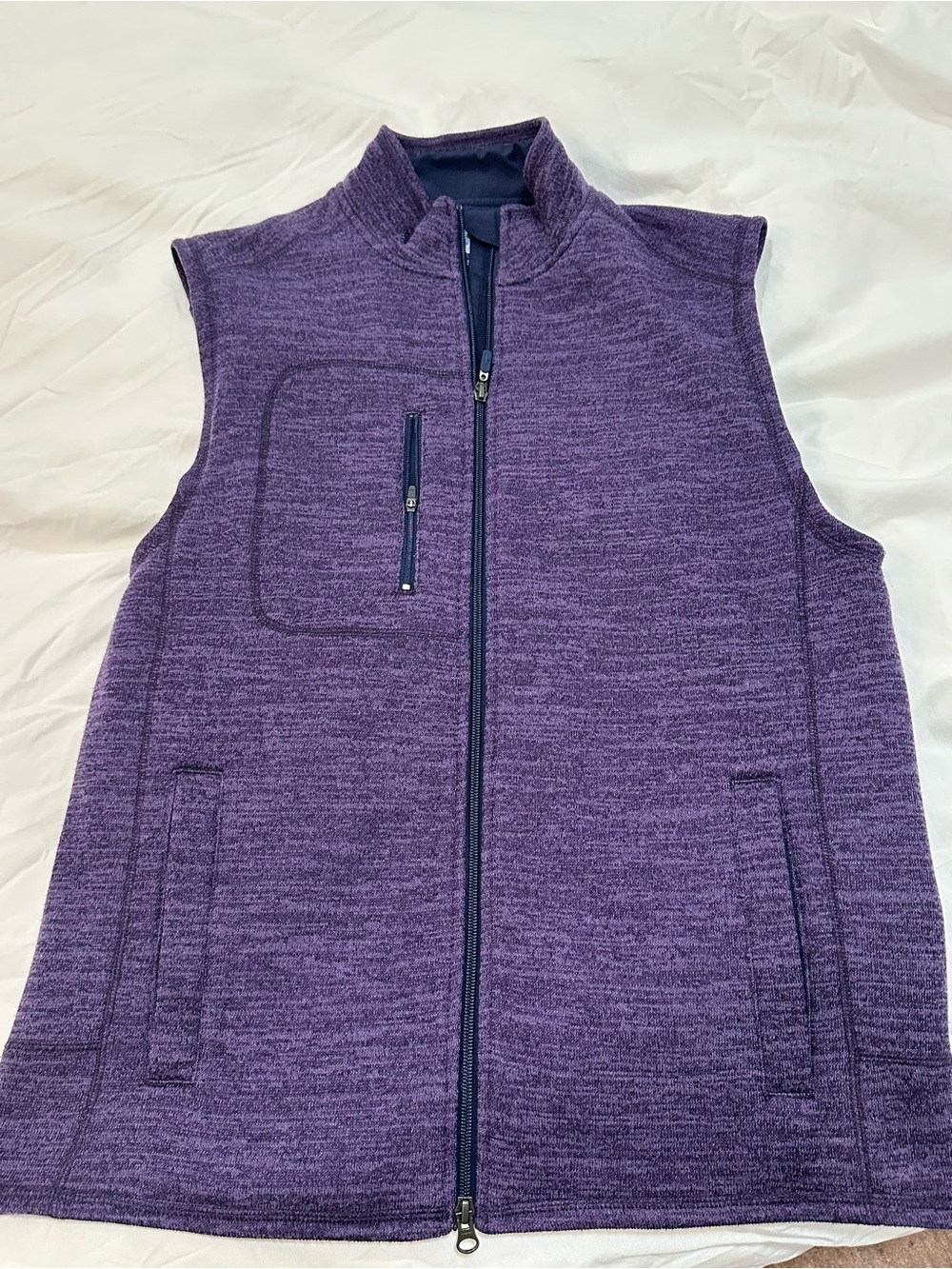 Large Purple Heathered Johnnie-O Full-Zip Vest